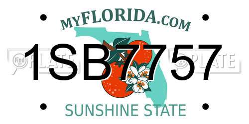 1SB7757 Florida License Plate