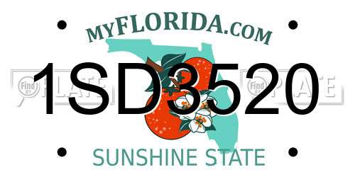 1SD3520 Florida License Plate