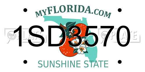1SD3570 Florida License Plate