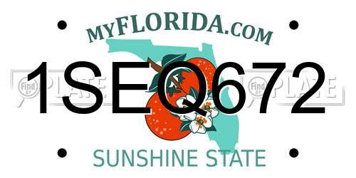 1SEQ672 Florida License Plate