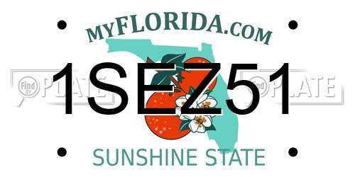 1SEZ51 Florida License Plate
