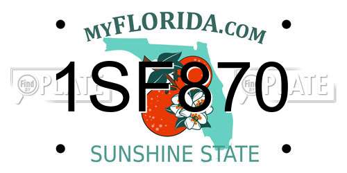 1SF870 Florida License Plate