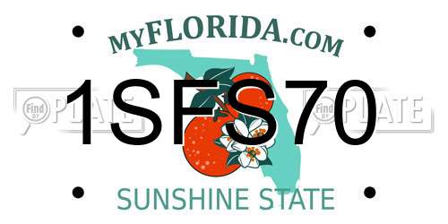 1SFS70 Florida License Plate
