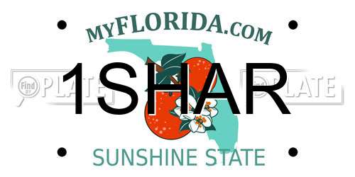 1SHAR Florida License Plate