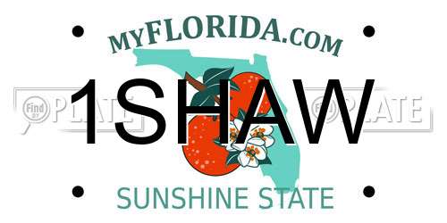 1SHAW Florida License Plate