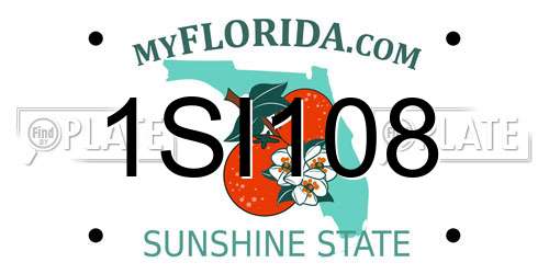 1SI108 Florida License Plate