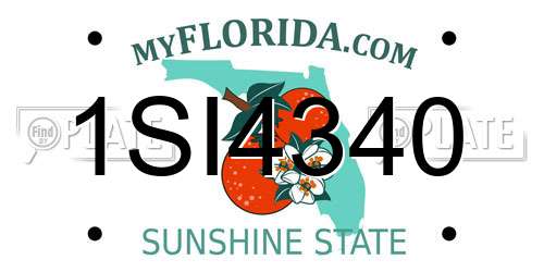 1SI4340 Florida License Plate