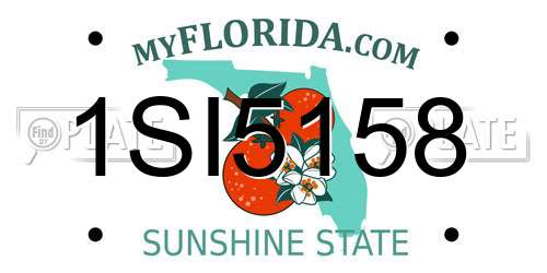 1SI5158 Florida License Plate