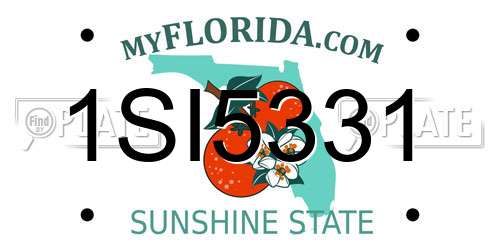 1SI5331 Florida License Plate