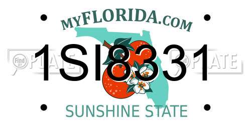 1SI8331 Florida License Plate