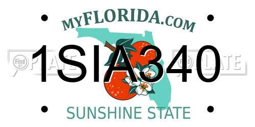 1SIA340 Florida License Plate
