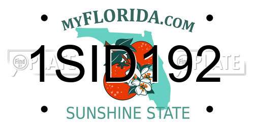 1SID192 Florida License Plate