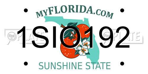 1SIO192 Florida License Plate