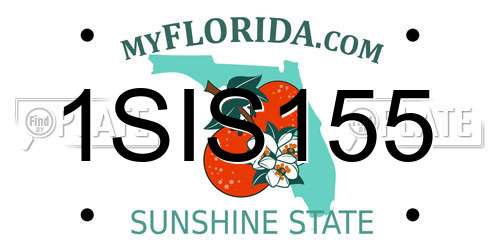 1SIS155 Florida License Plate