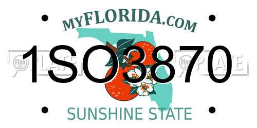 1SO3870 Florida License Plate