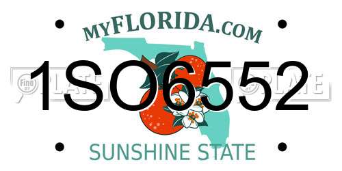 1SO6552 Florida License Plate