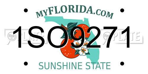 1SO9271 Florida License Plate