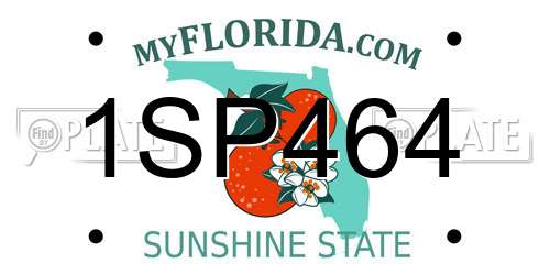 1SP464 Florida License Plate