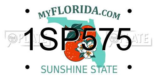 1SP575 Florida License Plate