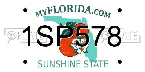 1SP578 Florida License Plate