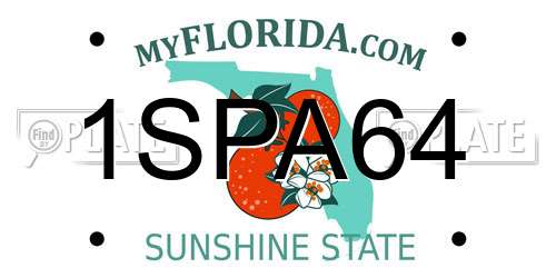 1SPA64 Florida License Plate
