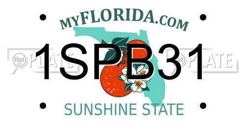 1SPB31 Florida License Plate
