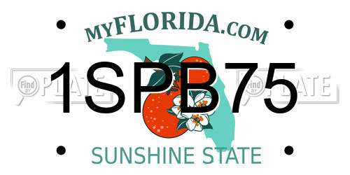 1SPB75 Florida License Plate