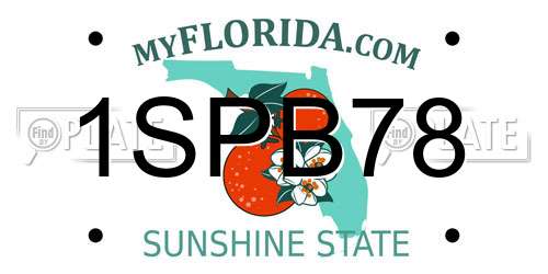 1SPB78 Florida License Plate