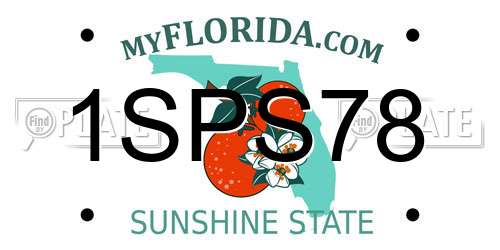1SPS78 Florida License Plate