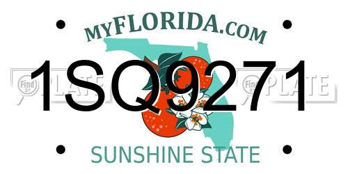 1SQ9271 Florida License Plate