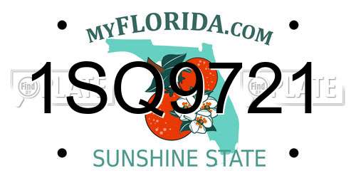 1SQ9721 Florida License Plate