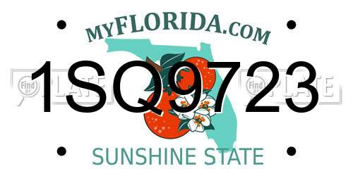 1SQ9723 Florida License Plate
