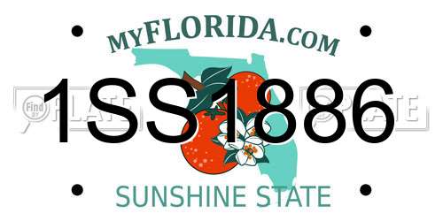 1SS1886 Florida License Plate