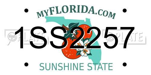 1SS2257 Florida License Plate
