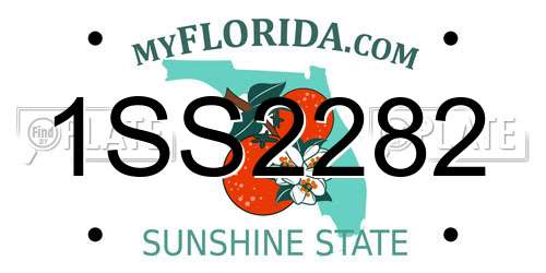 1SS2282 Florida License Plate