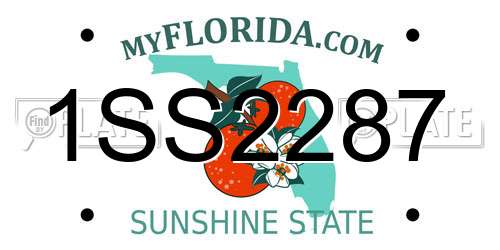 1SS2287 Florida License Plate