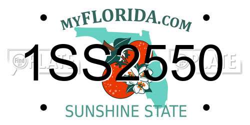 1SS2550 Florida License Plate