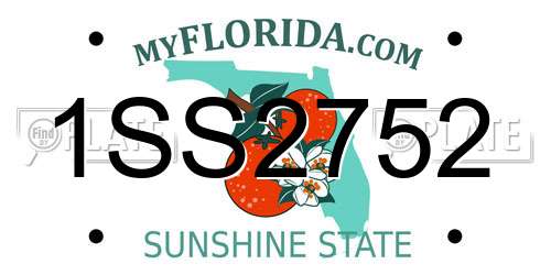 1SS2752 Florida License Plate