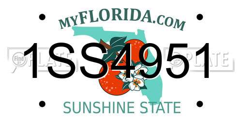 1SS4951 Florida License Plate
