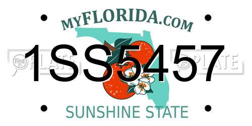 1SS5457 Florida License Plate