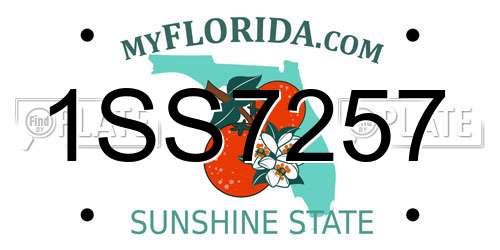 1SS7257 Florida License Plate