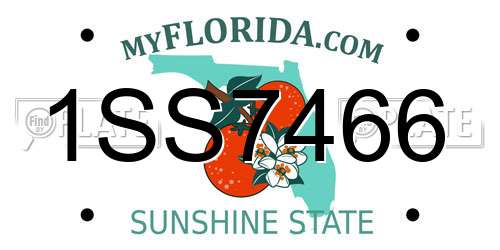 1SS7466 Florida License Plate