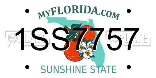 1SS7757 Florida License Plate