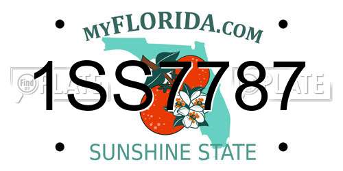 1SS7787 Florida License Plate