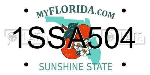 1SSA504 Florida License Plate