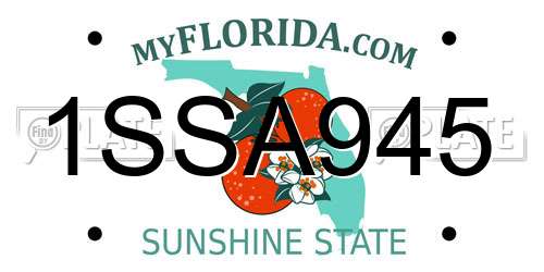 1SSA945 Florida License Plate