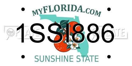 1SSI886 Florida License Plate