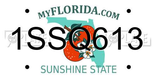 1SSQ613 Florida License Plate