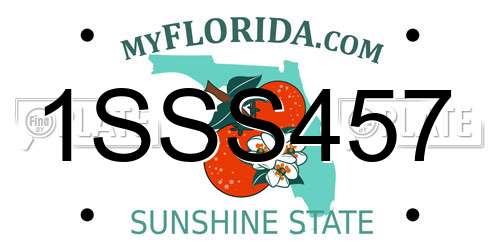 1SSS457 Florida License Plate