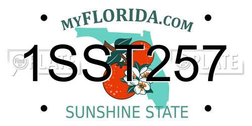 1SST257 Florida License Plate